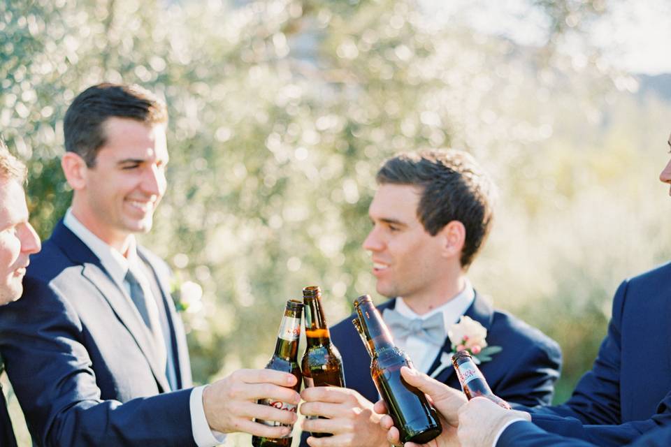 The groom with his groomsmen