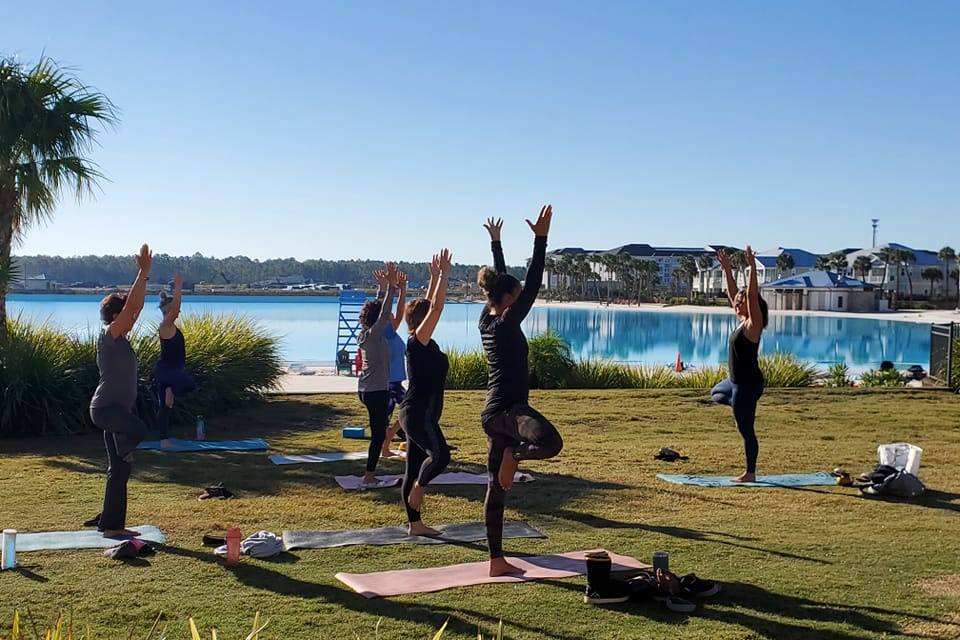 Waterside yoga