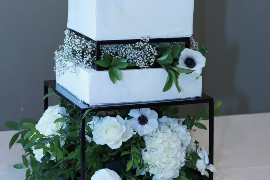 Square cake with dividers