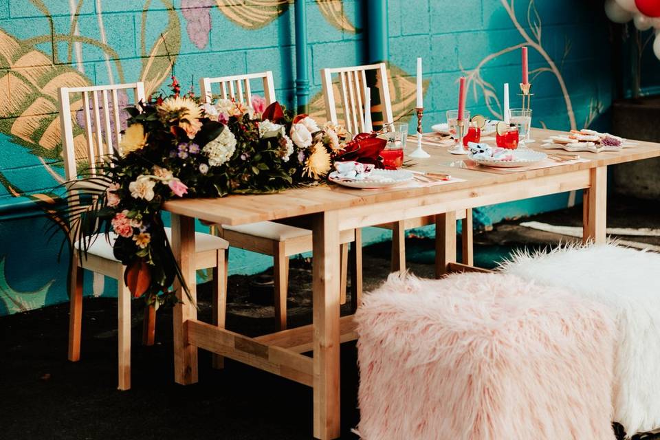 Colorful, modern wedding design