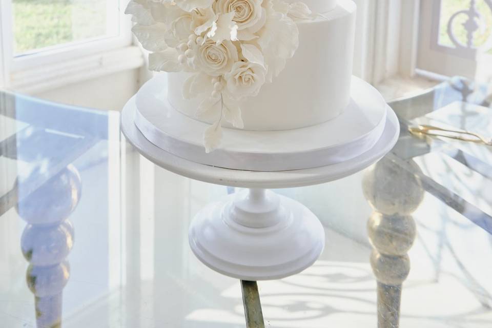 All White Sugar Flowers