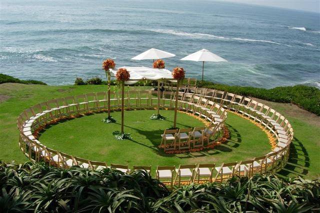 Outdoor wedding setup