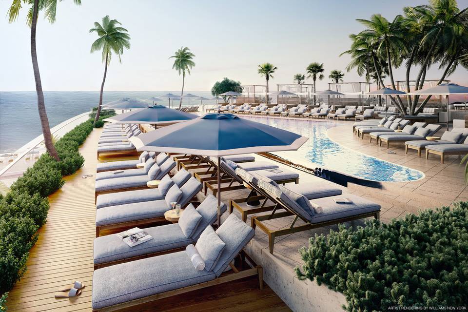 Pool deck area