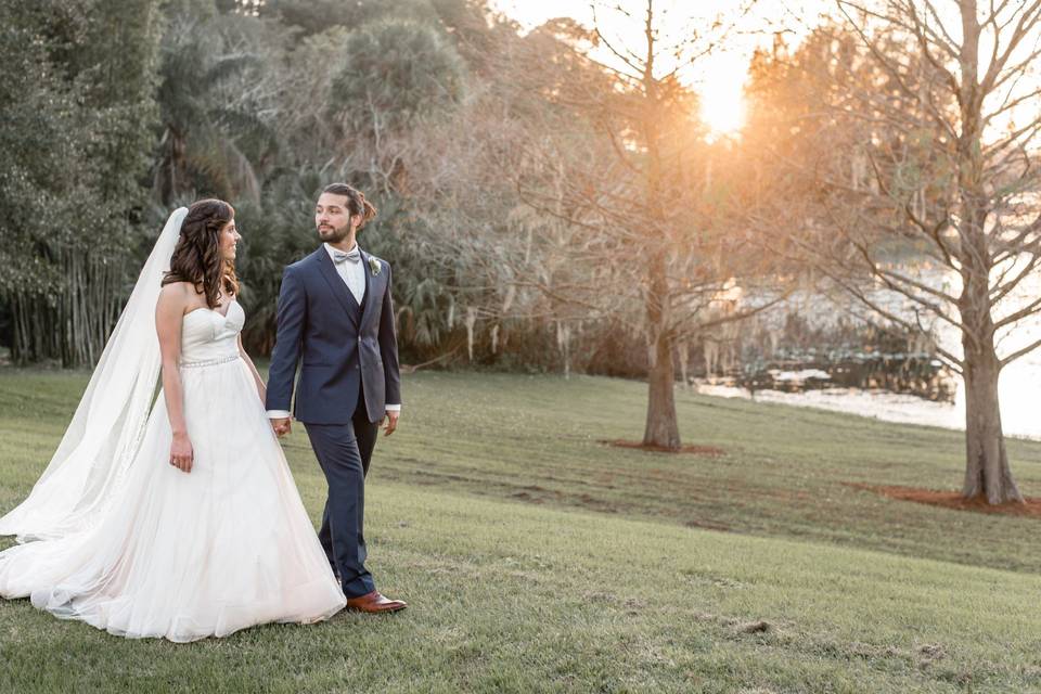 Bride and Groom walking