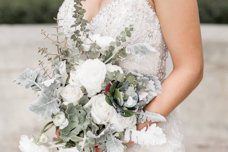 Bride with bouquet