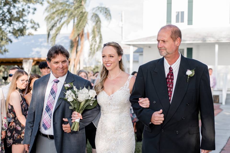 Bride down the aisle