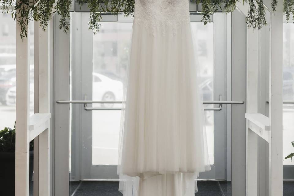 Gown in entrance