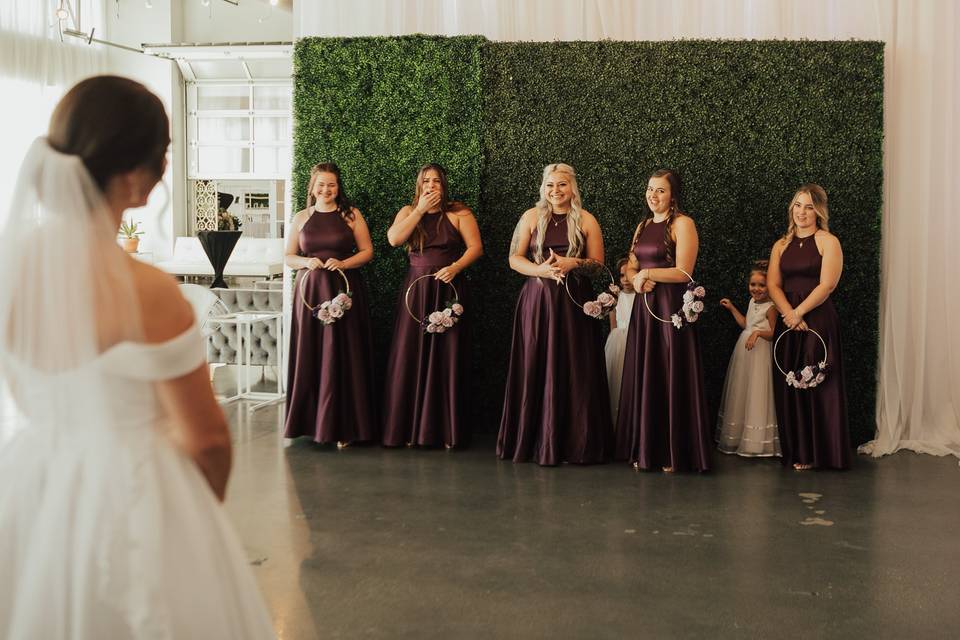Bridal party first looks