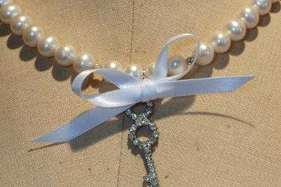 Bridal Necklace - Natural freshwater pearls and a vintage key. Wear beyond your gown!