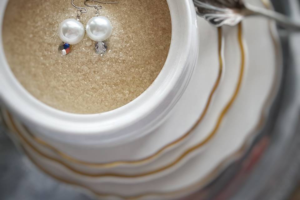 ' Sugar' Swarovski crystal pearl earrings. Wear beyond your gown!