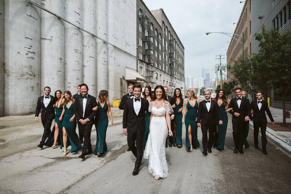 Couple with members of their wedding party - Rebecca Peplinski Photography
