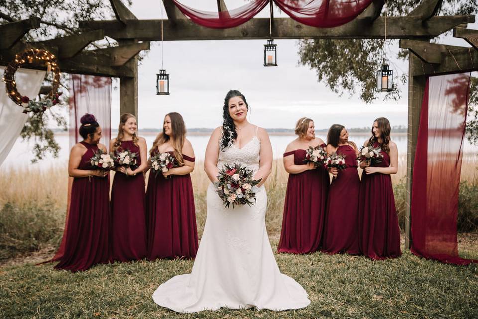 Bride and her Bridesmaids