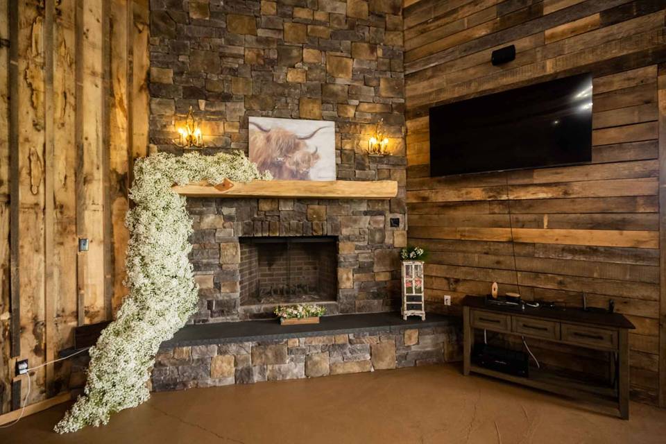 Wooden fireplace