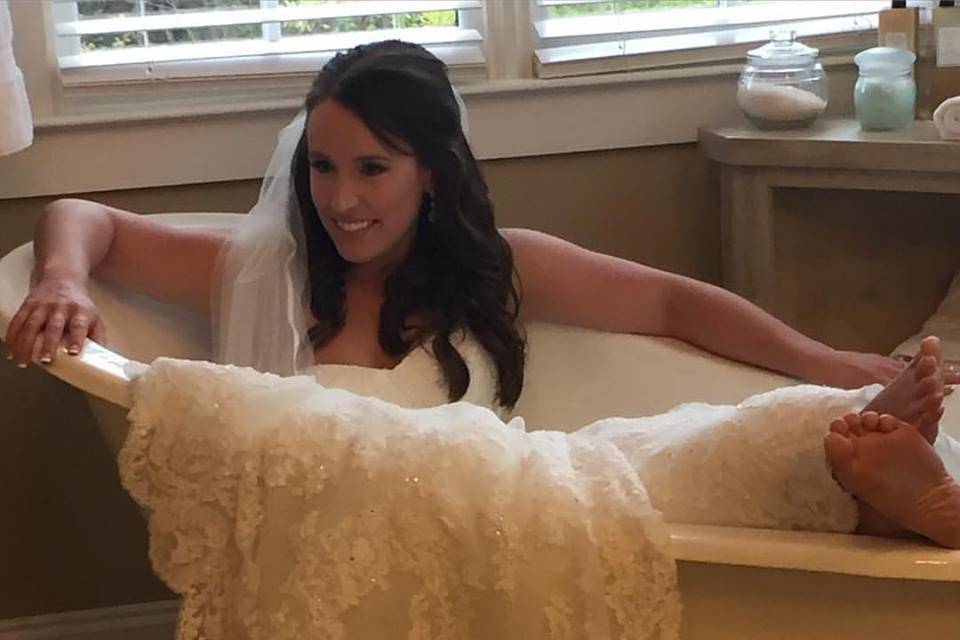 Bride in a tub