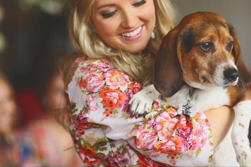 Bride and her dog