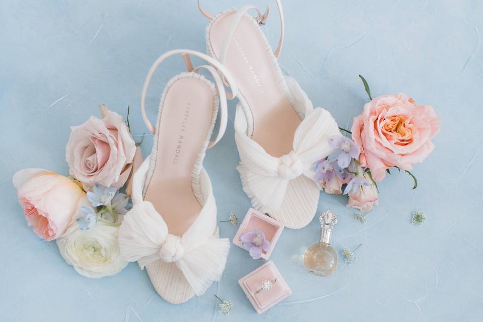 Blue and Peach wedding Shoes