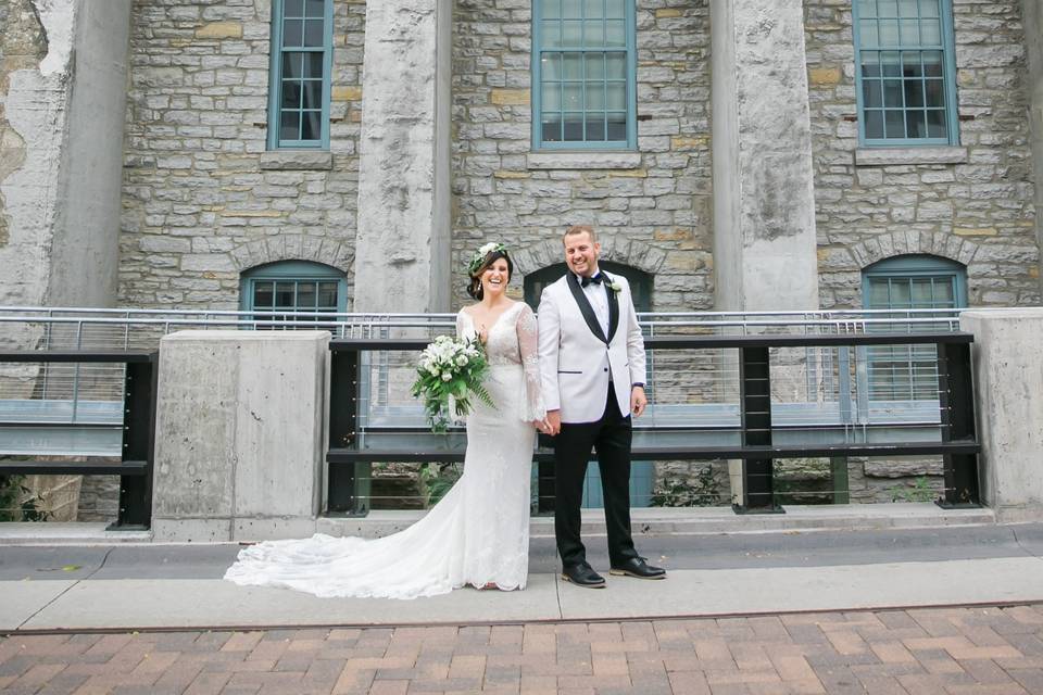 Bride and Groom Urban Wedding