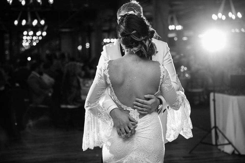 First dance in black and white