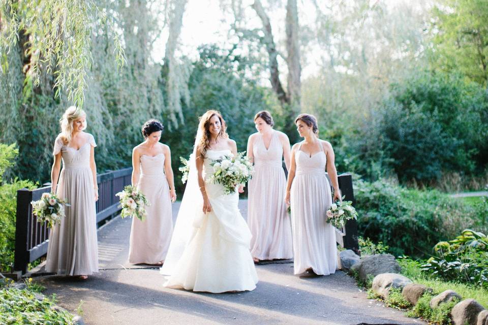 Bride and bridesmaids