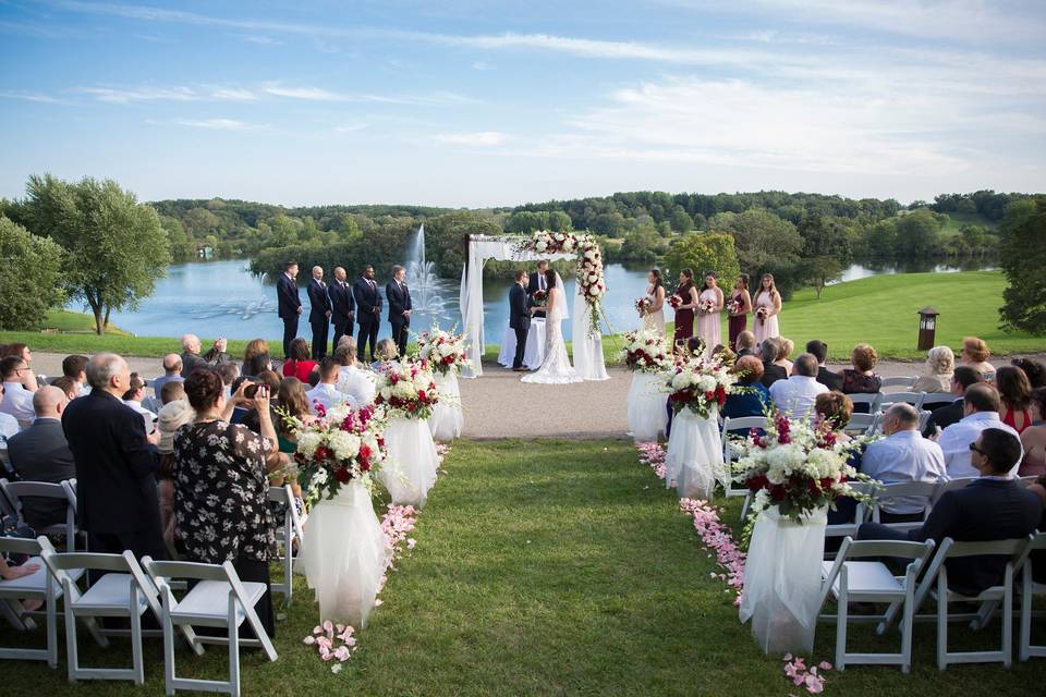 Outdoor wedding ceremony