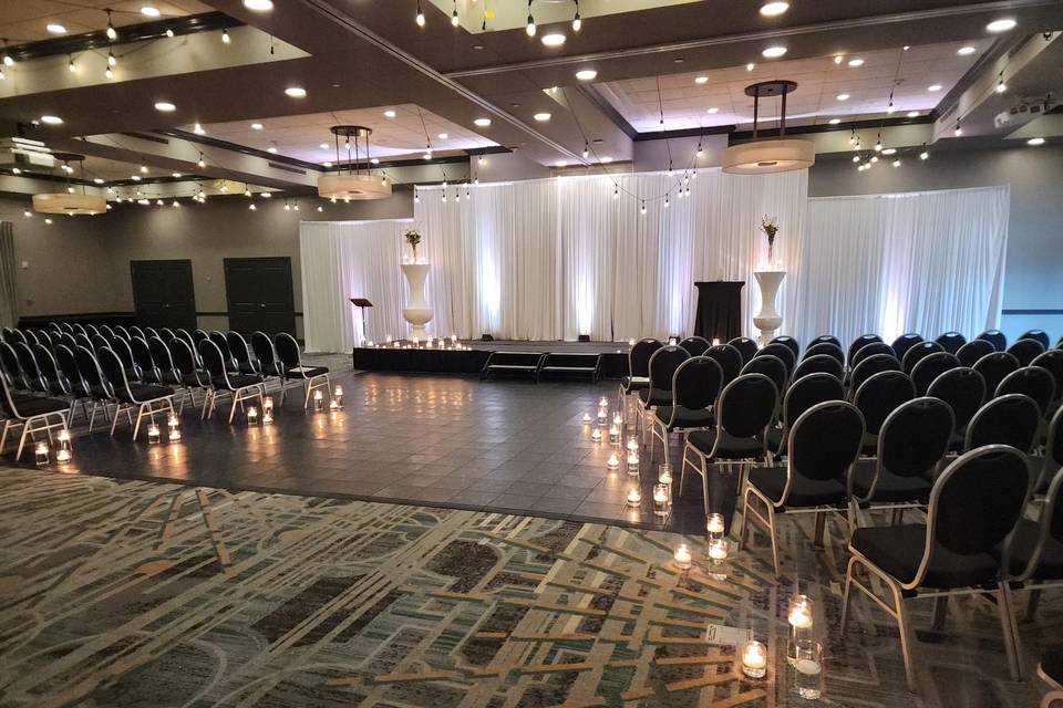 Ceremony with rewind decor