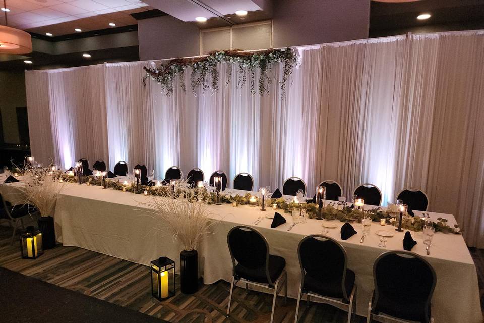 Pipe and drape w uplights
