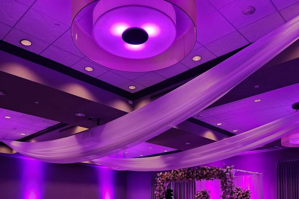 Reception with ceiling draping