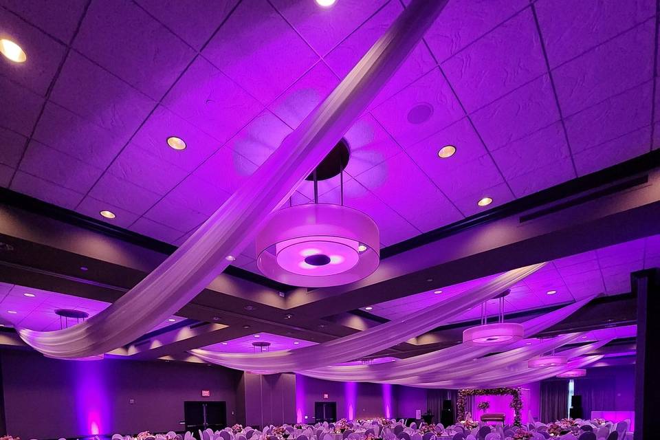 Reception with ceiling draping