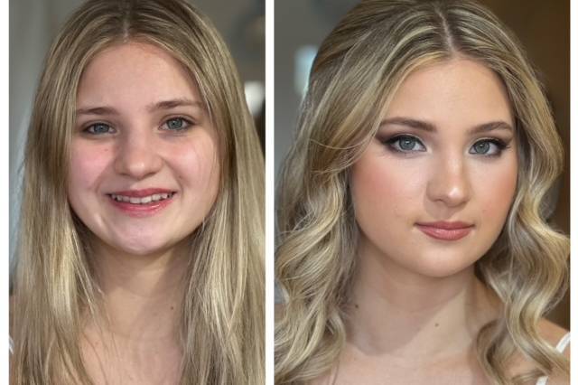 Before and After bridal makeup