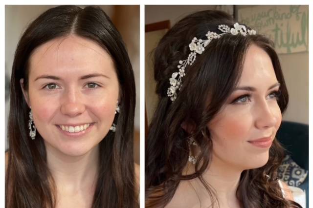 Before and After Bridal makeup