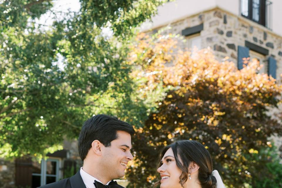 Natural makeup soft updo bride