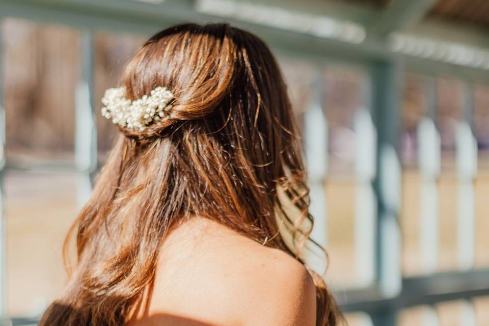 Hair extensions half updo