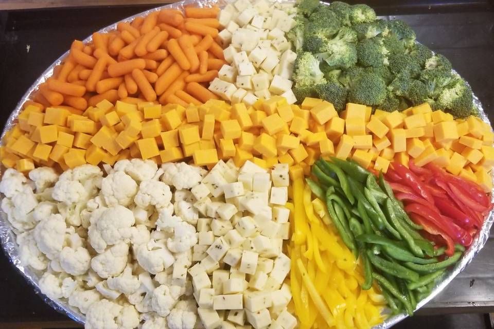 Vegetable and cheese display
