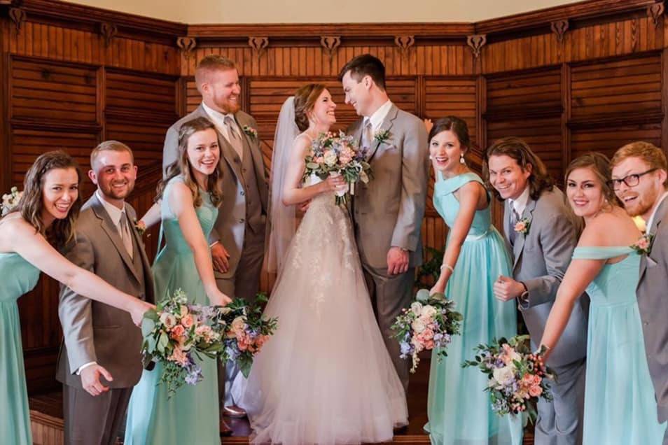 Light blue formal gowns