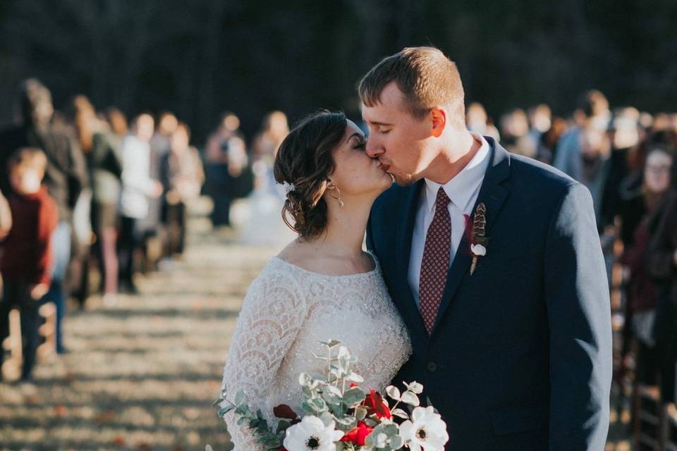 Newlyweds with the horse