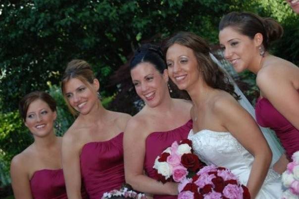 Bride with bridesmaid