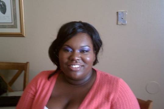 Makeup on our bride Jessica.