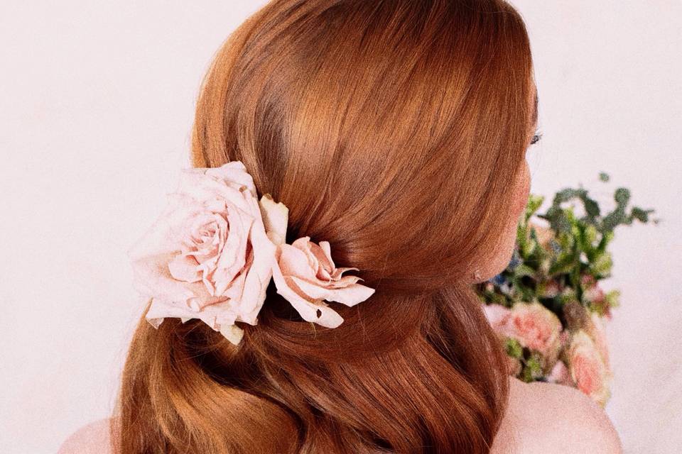 Bridal Hair with Florals