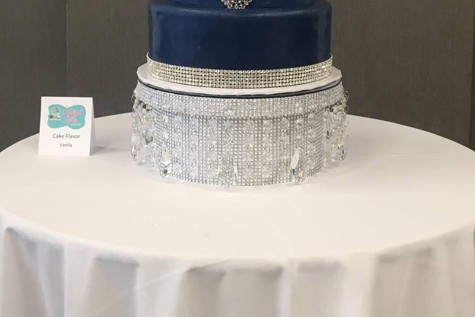 Navy and Silver Bling Cake