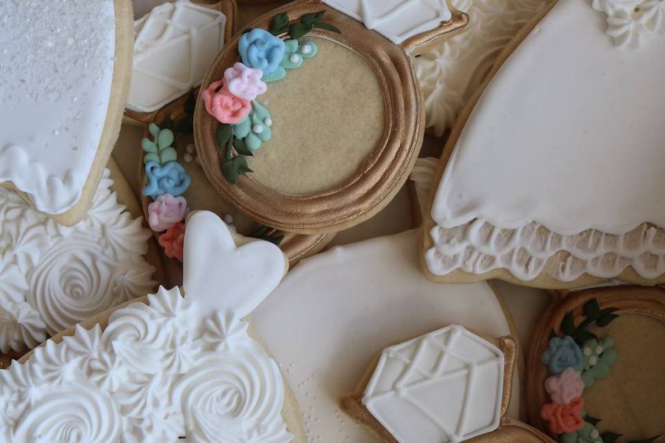 Wedding Dress and Ring Cookies