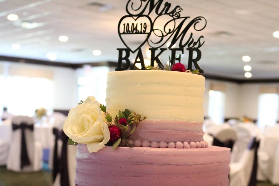 Pink and Red Rose Cake