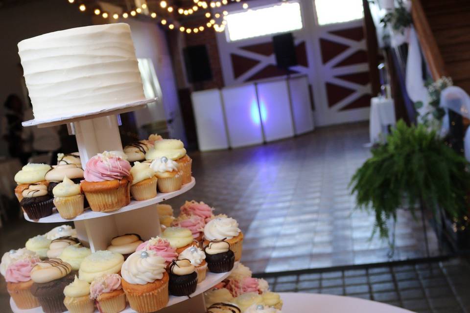 Wedding Cake and Cupcakes