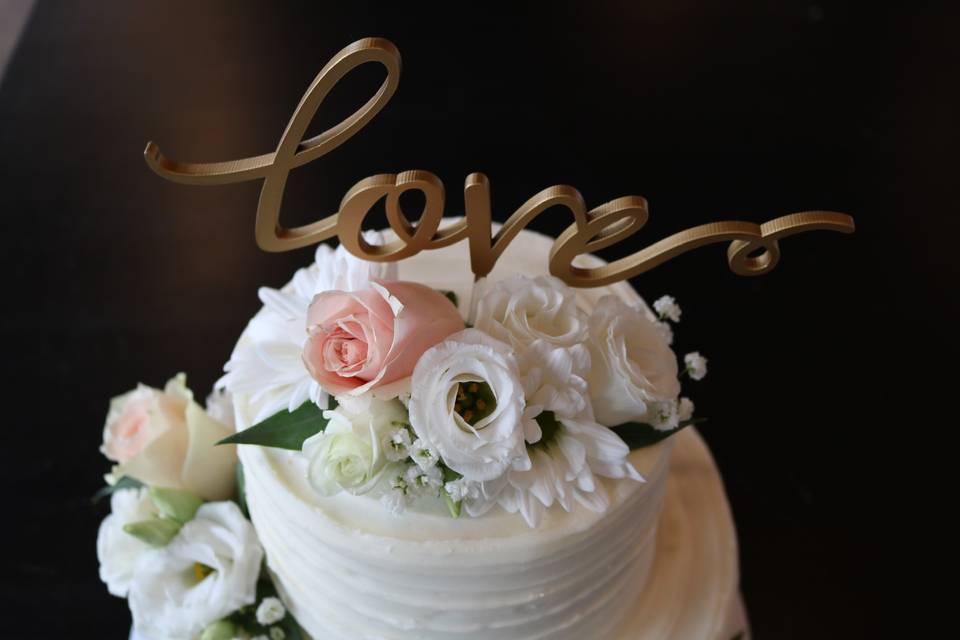 Cake Topper with Flowers