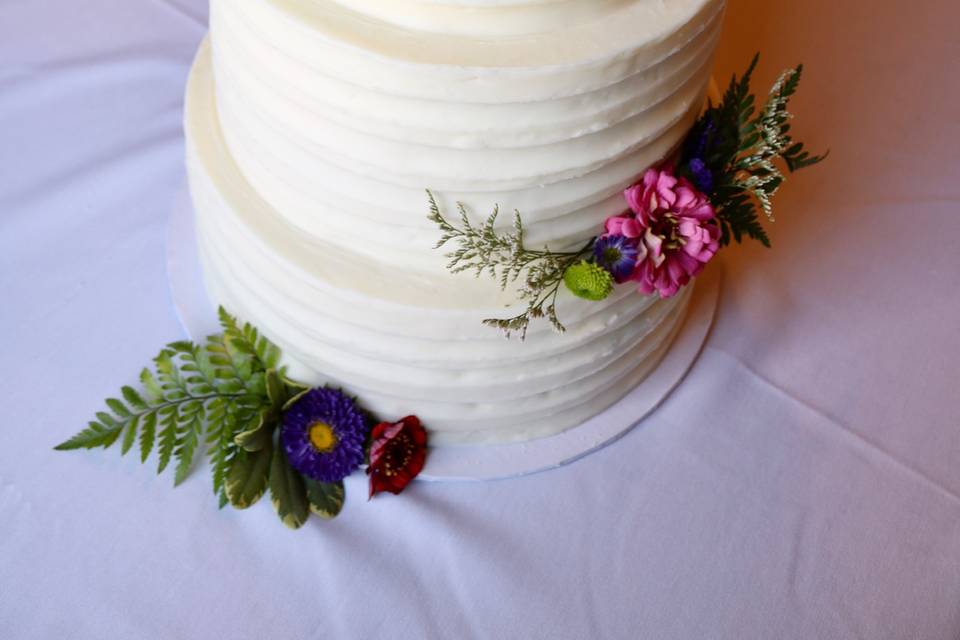 Wedding Cake with Sunflowers