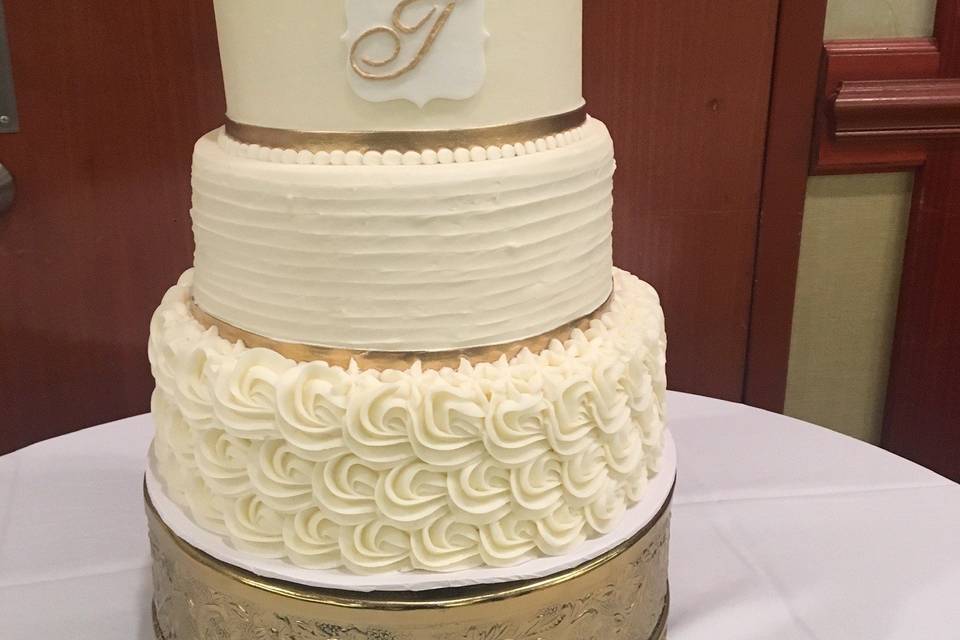 White and Gold Cake