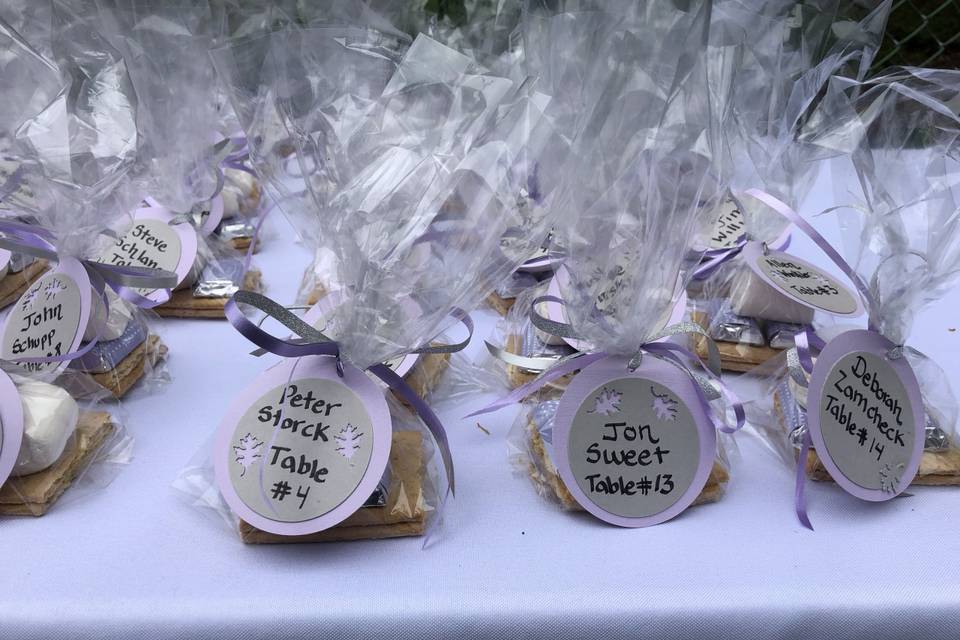 Escort cards, favors