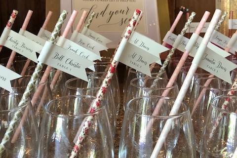 Escort cards, favors