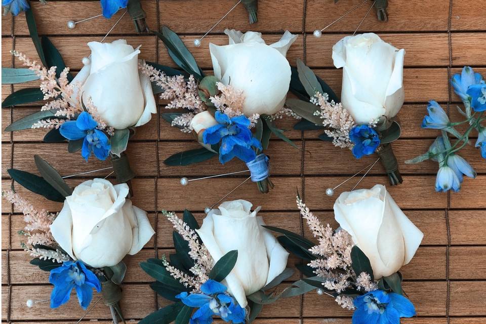 Groom party boutonnieres