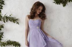 Sweetheart top with long back trail in lavender