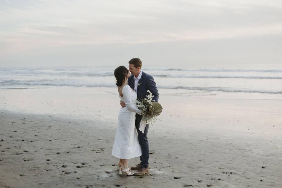 Beach elopement